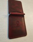 Handcrafted Leather Money Clip-Volcano Red-Premium Full-grain Leather-Tad Leathers