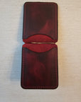 Handcrafted Leather Money Clip-Volcano Red-Premium Full-grain Leather-Tad Leathers