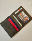 Army Green Military Card Holder - Tactical Style Leather Wallet with ID