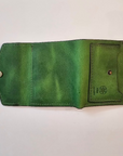 Green full-grain leather wallet