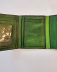 full-grain green leather wallet