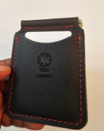 Leather Money clip Black leather wallet