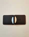 Black Leather with Red Stitching Money Clip