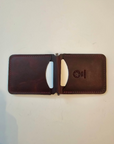 Handcrafted Leather Money Clip-Volcano Red-Premium Full-grain Leather-Tad Leathers