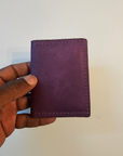 Beautify Leather wallet Plum Leather Wallet Purple Top-grain Leather