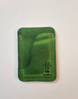 Full-Grain Leather Card Holder- Slim Minimalist Wallet (Green)