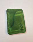 Full-Grain Leather Card Holder- Slim Minimalist Wallet (Green)