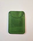 Full-Grain Leather Card Holder- Slim Minimalist Wallet (Green)