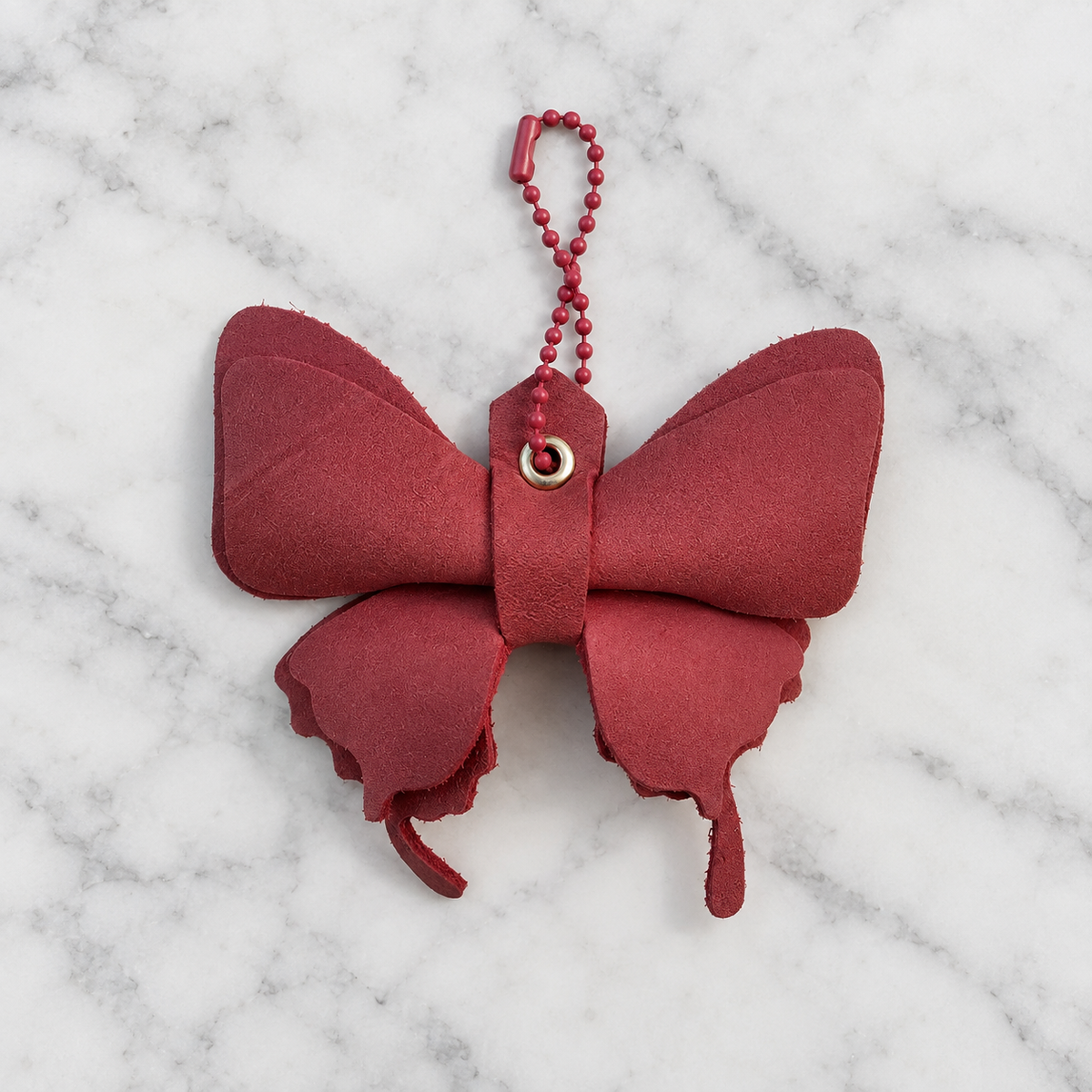 Pretty in Pink handmade leather butterfly bag charm
