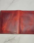 Red leather wallet Riverview FL premium full-grain leather