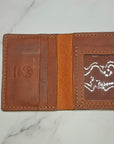 Peach ID Wallet premium full-grain leather