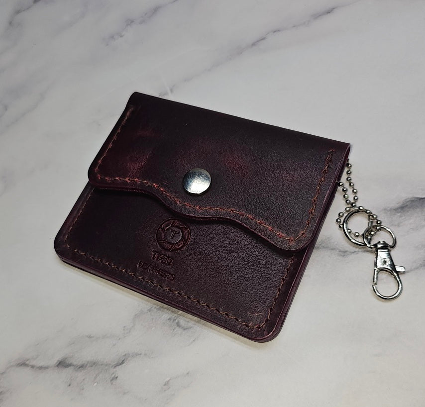 Leather handmade Volcano red wallet