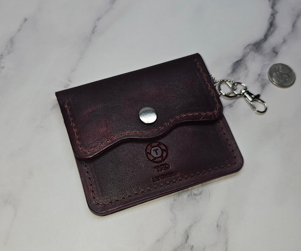 Leather Snap cardholder wallet chain attachment