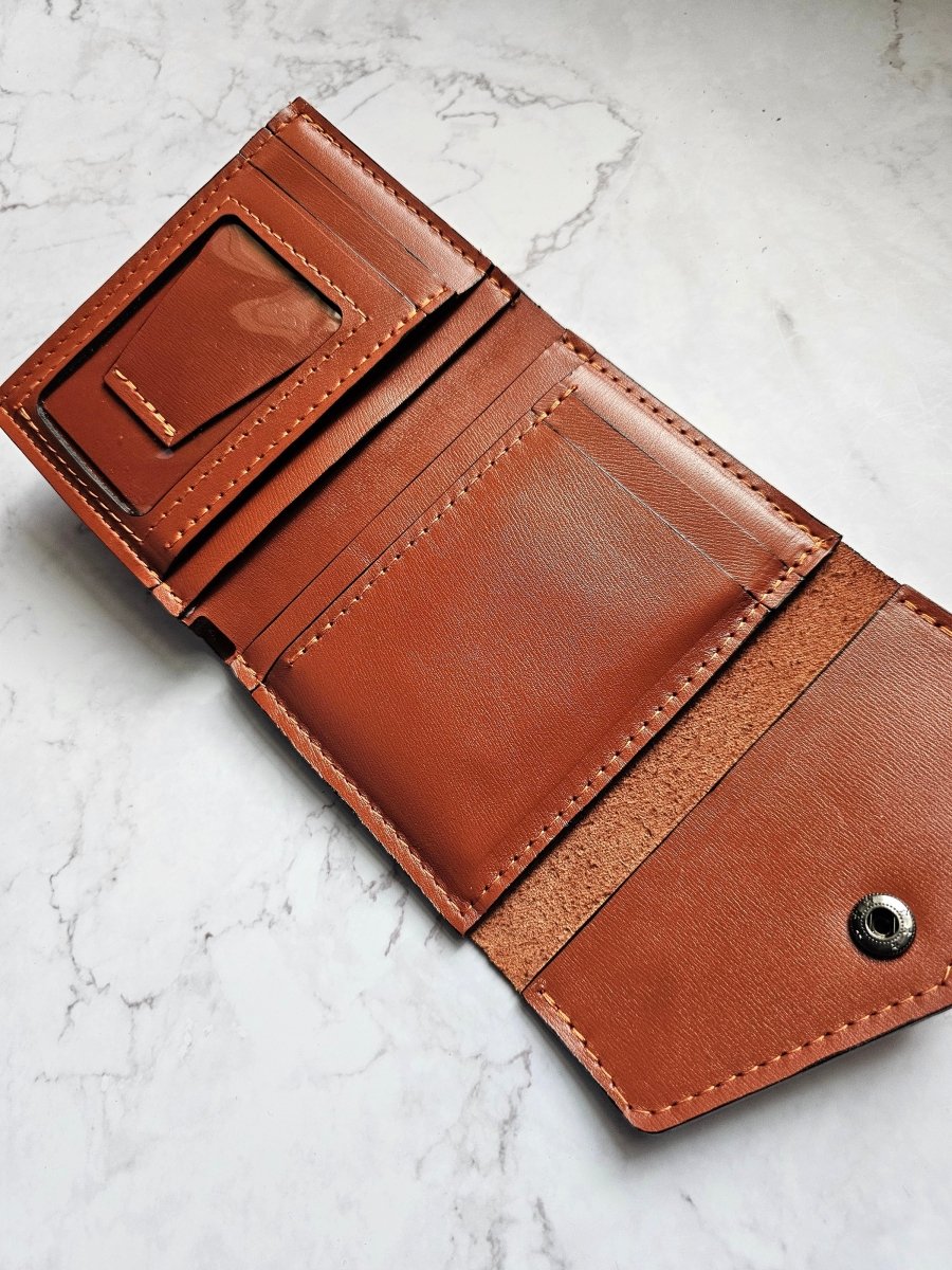 Unisex Snap Wallet (Tan) - Tad Leathers