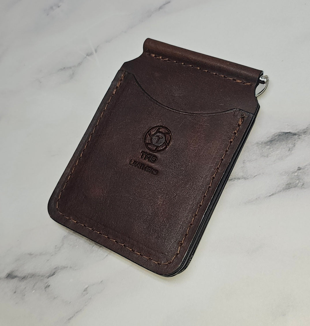 Handcrafted Leather Money Clips - Volcano Brown - Premium Full - grain Leather - Tad Leathers - Tad Leathers
