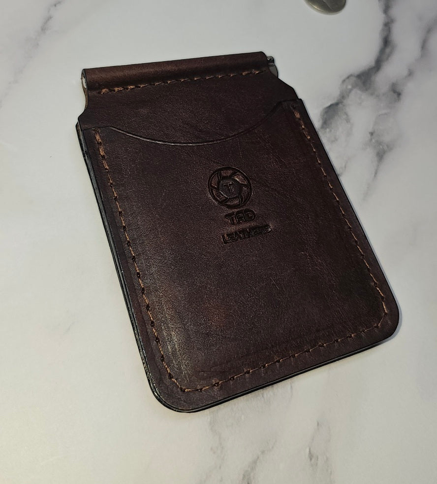 Handcrafted Leather Money Clips - Volcano Brown - Premium Full - grain Leather - Tad Leathers - Tad Leathers