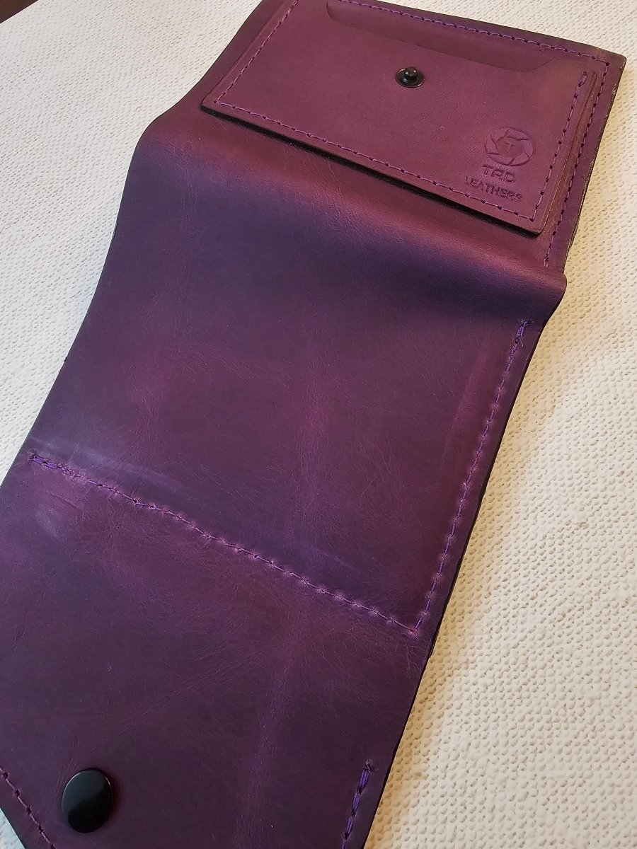 Snap Wallet(Imperial Purple) - Tad Leathers