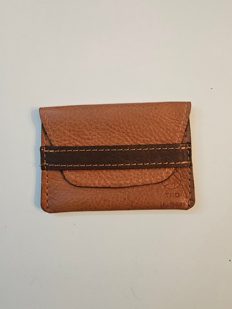 Chic two-tone leather card holder - Tad Leathers