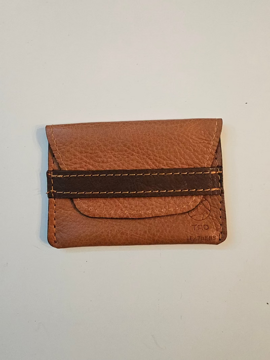 Chic two-tone leather card holder - Tad Leathers