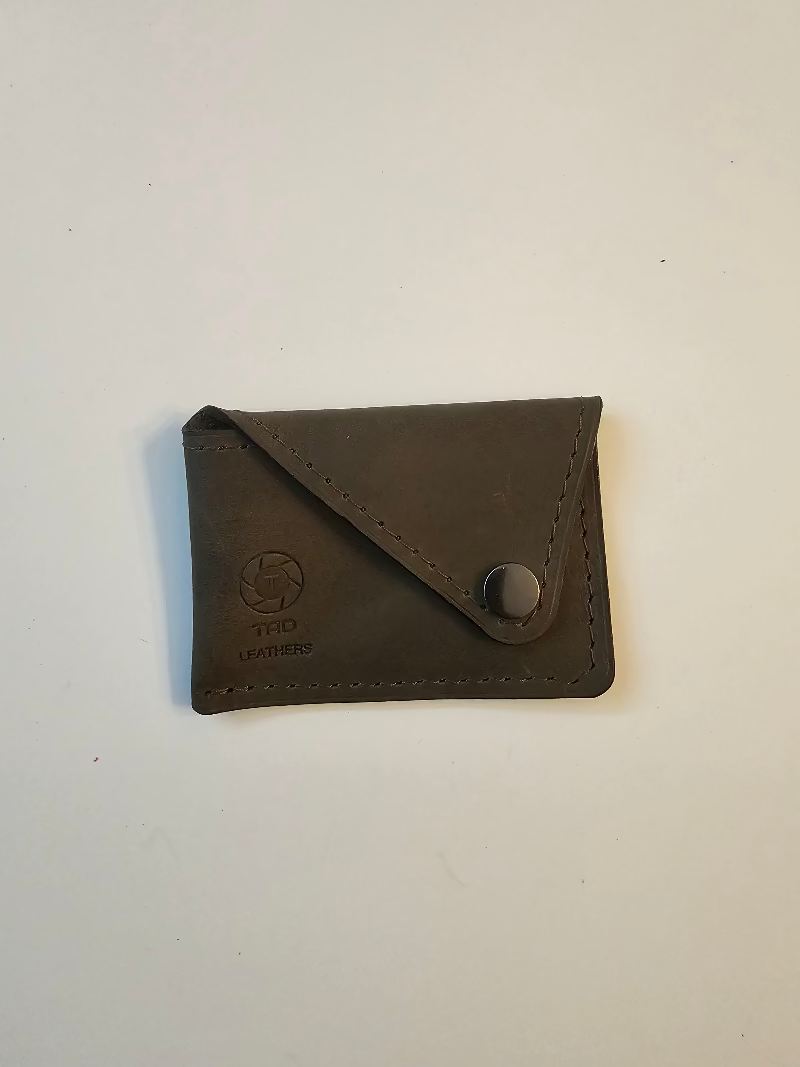Green Snap Card Holder for Army Style - Tad Leathers