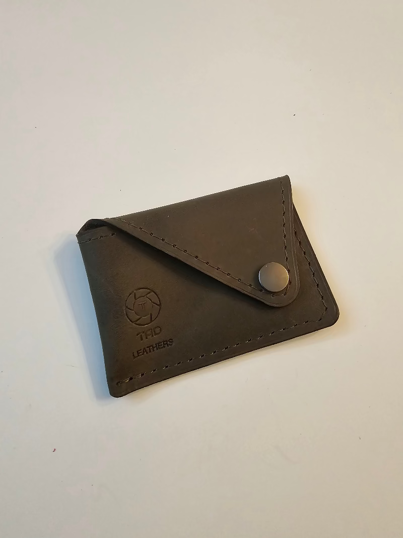 Green Snap Card Holder for Army Style - Tad Leathers