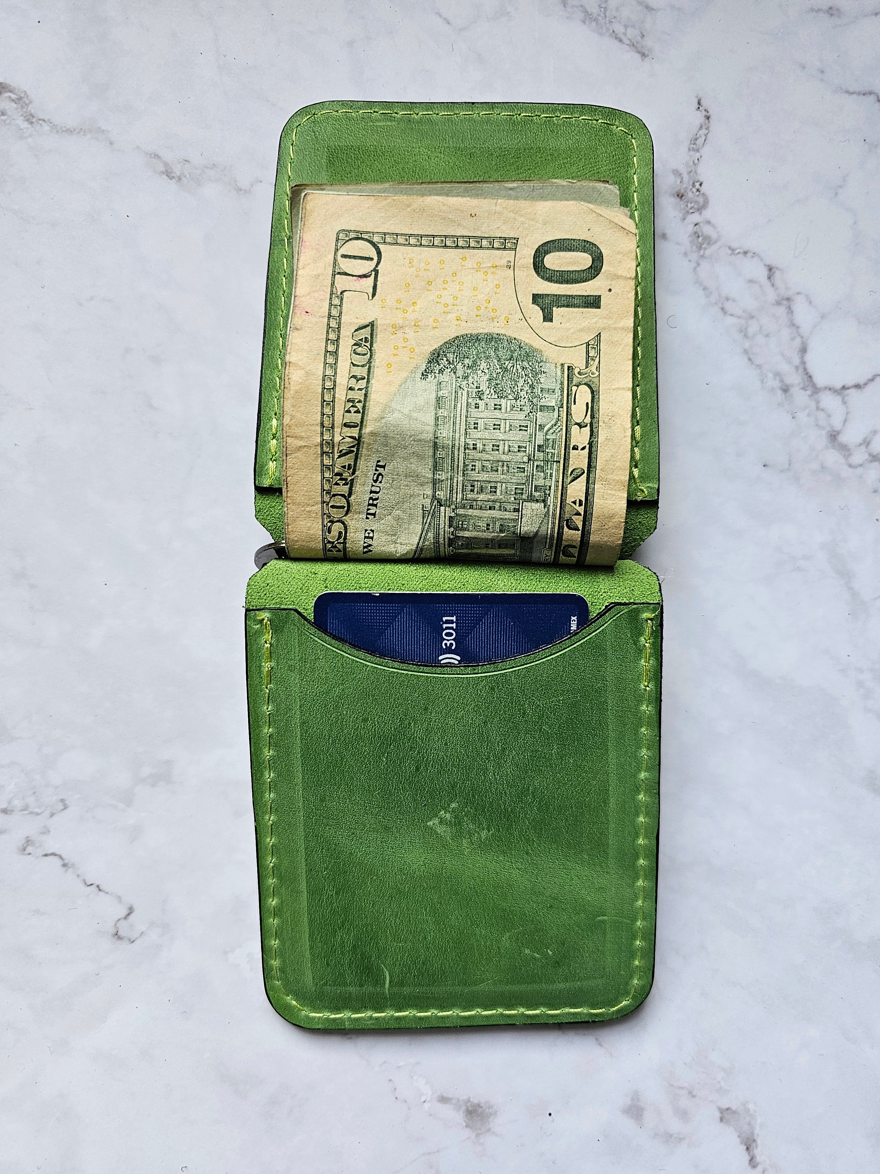 Money Clip (vibrant green) – Tad Leathers