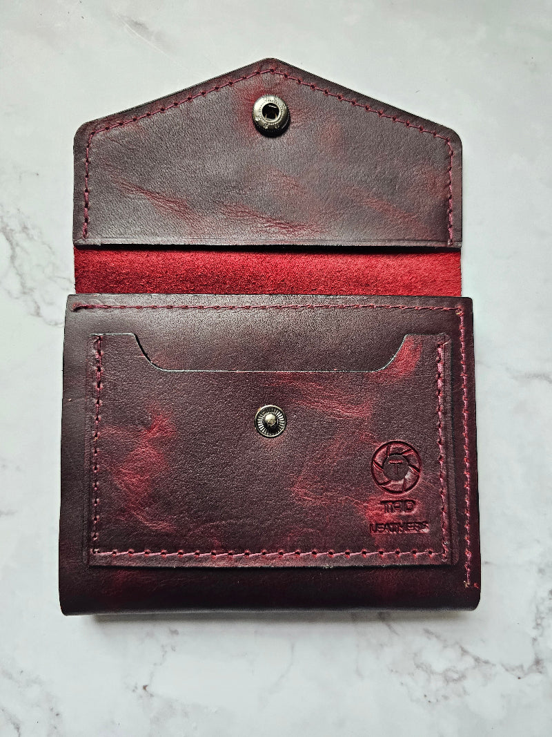 Leather snap wallet