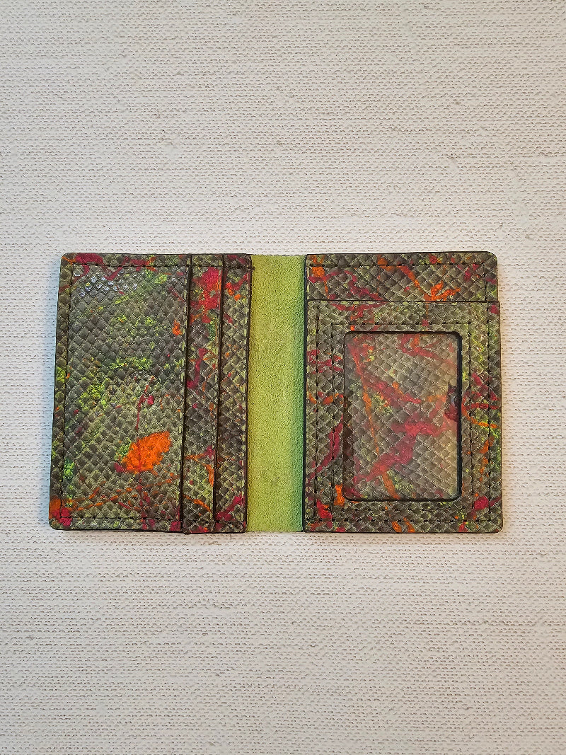 Leather Snakeskin Minimalist Wallet