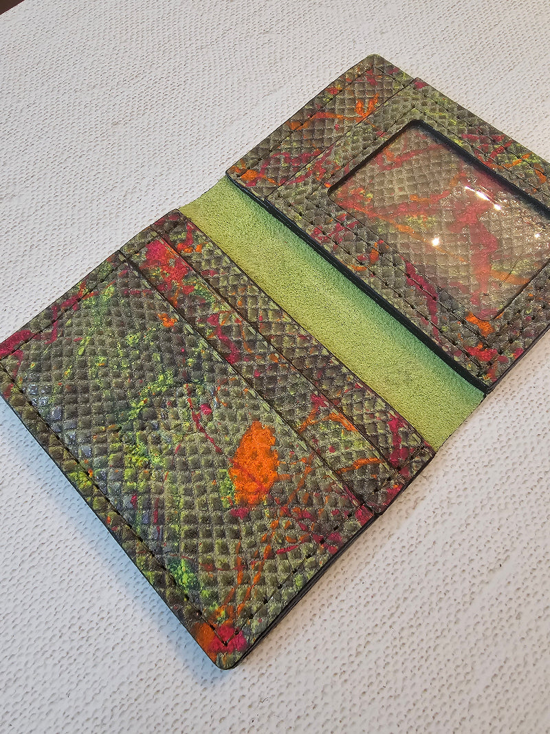 Leather ID wallet Python Minimalist leather Wallet
