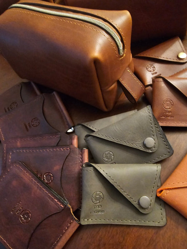 Handcrafted full-grain leather wallets and pouches by TAD Leathers