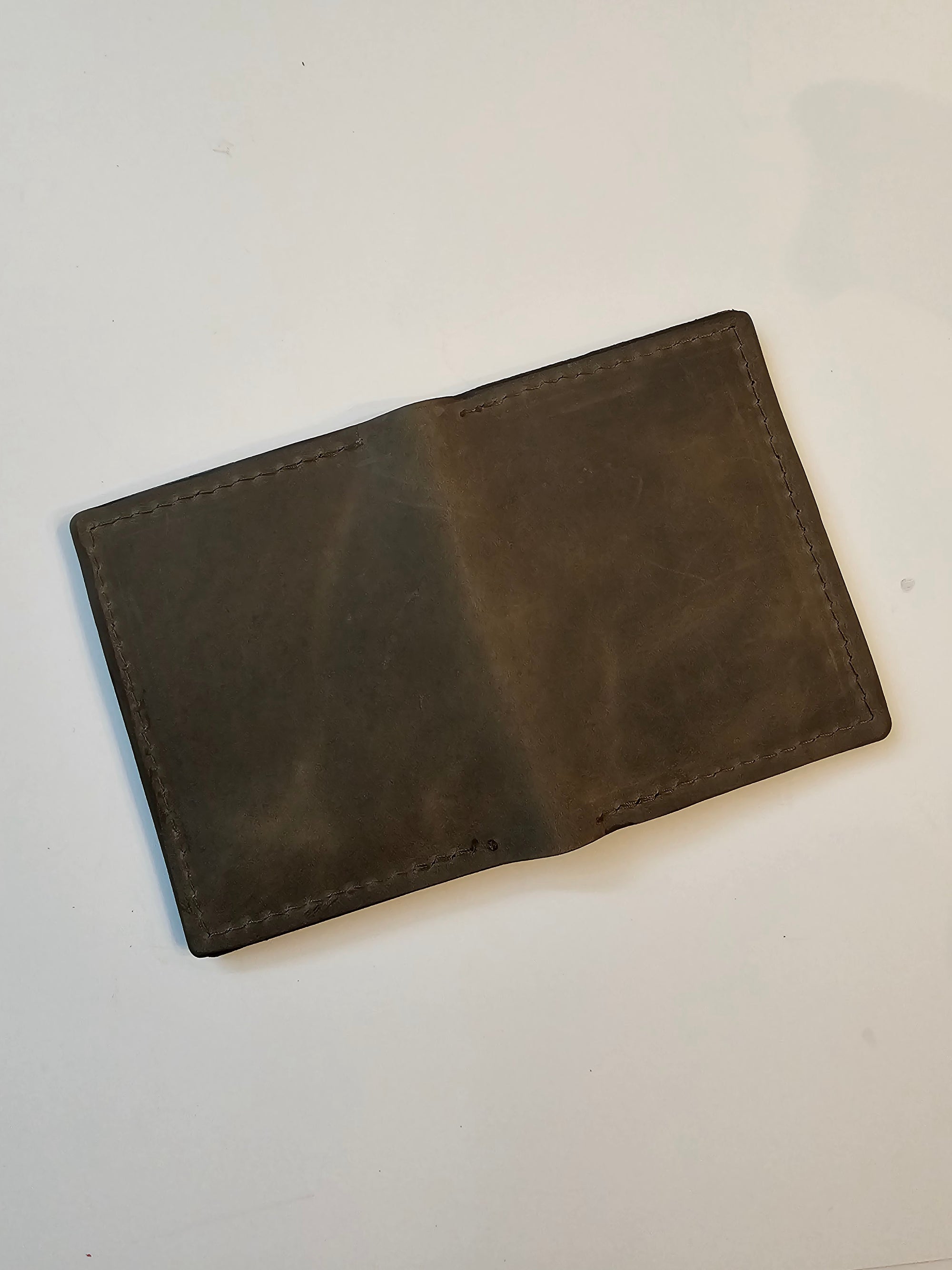 Army Green Military Card Holder - Tactical Style Leather Wallet with ID