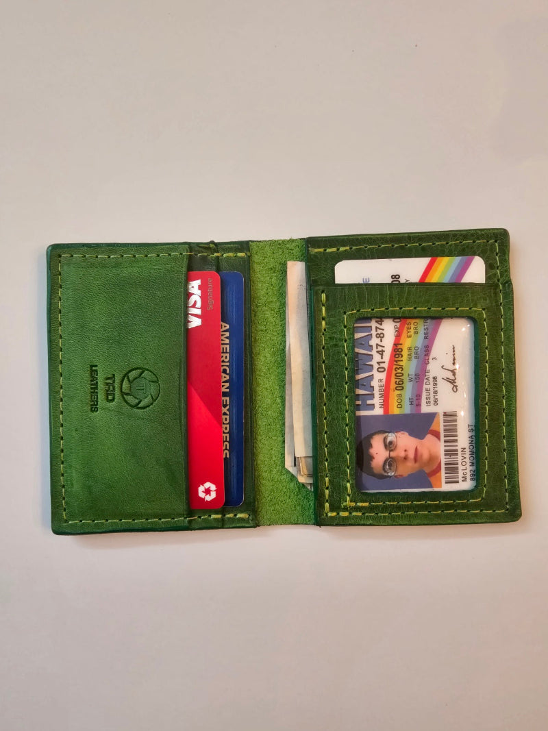 green ID Wallet leather