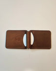 Handcrafted Leather Money Clip - [Rustic Brown] | Premium Full-Grain Leather | Tad Leathers"