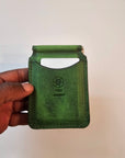 Handcrafted Leather Money Clip - [Electric Green] | Premium Full-Grain Leather | Tad Leathers"