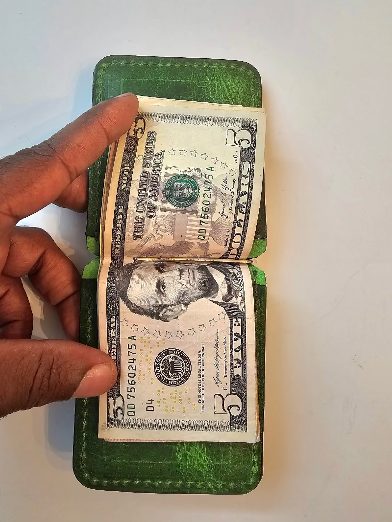 Leather Wallet Holds Cash and cards