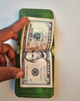Handcrafted Leather Money Clip - [Electric Green] | Premium Full-Grain Leather | Tad Leathers"