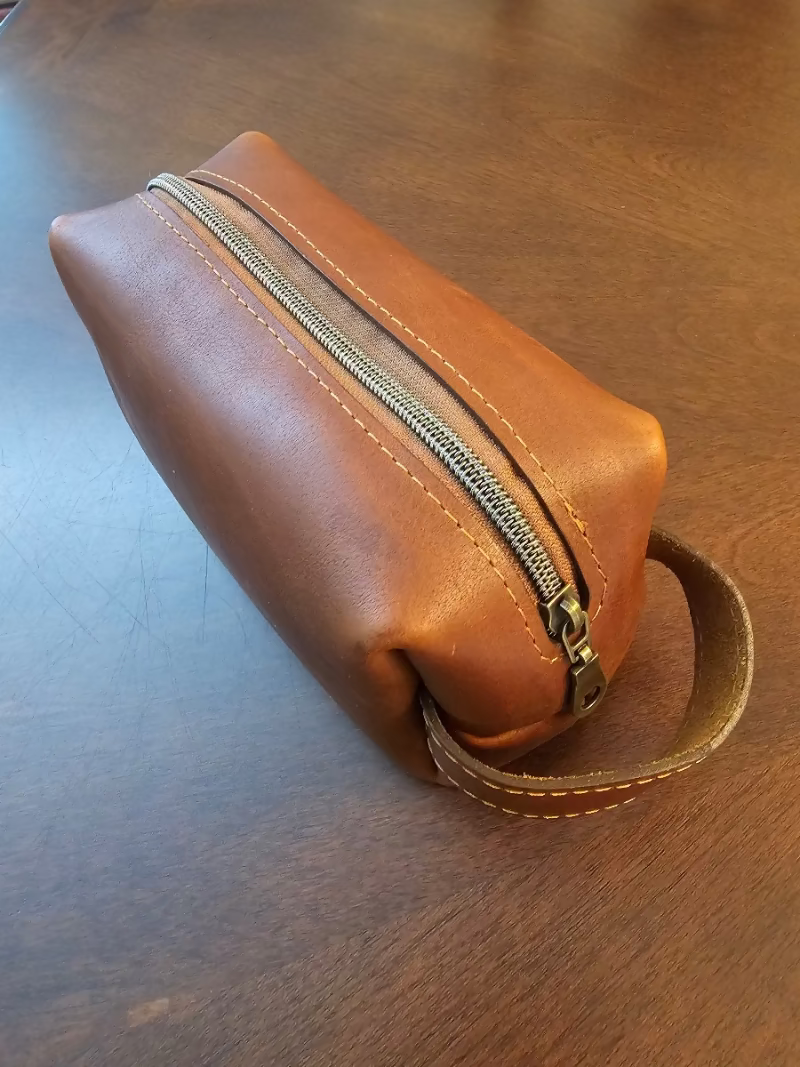 Brown Leather Dopp Kit