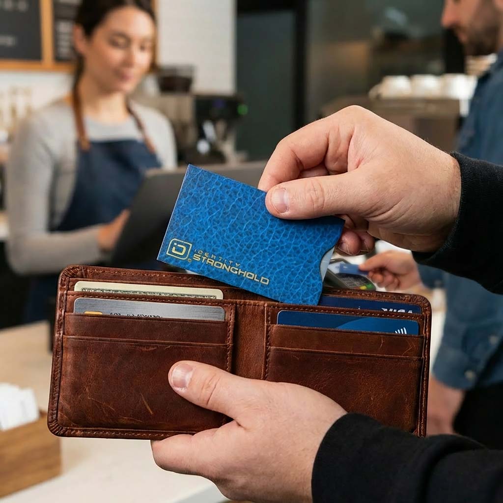 RFID Blocking Credit Card Sleeves - Leather Look 8 Pack