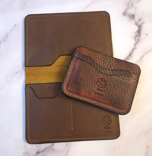 Tad Leathers boarding pass bundle, photographed together