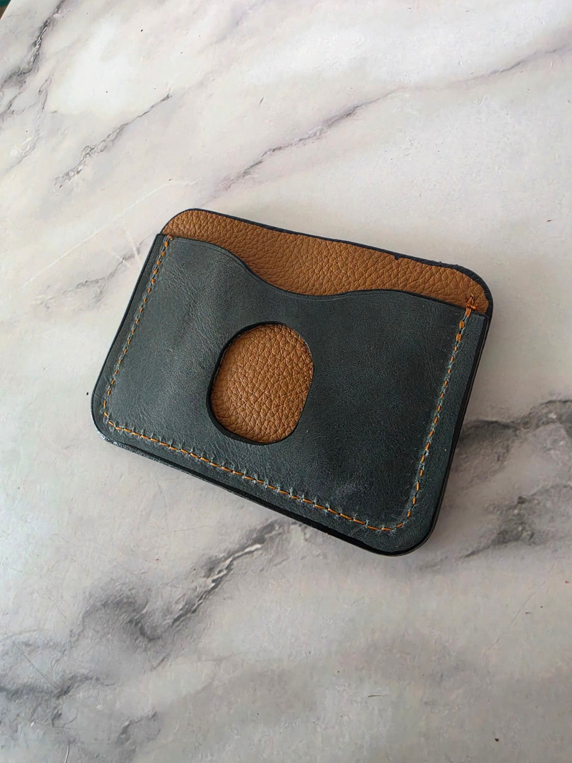 Charcoal and saddle brown back alternate angle