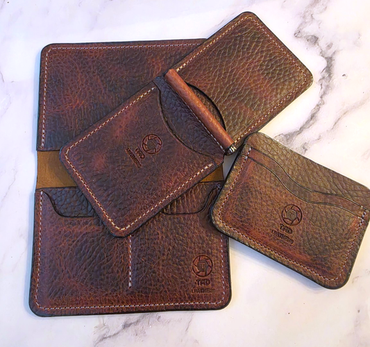 Tad Leathers complete traveler bundle, photographed together