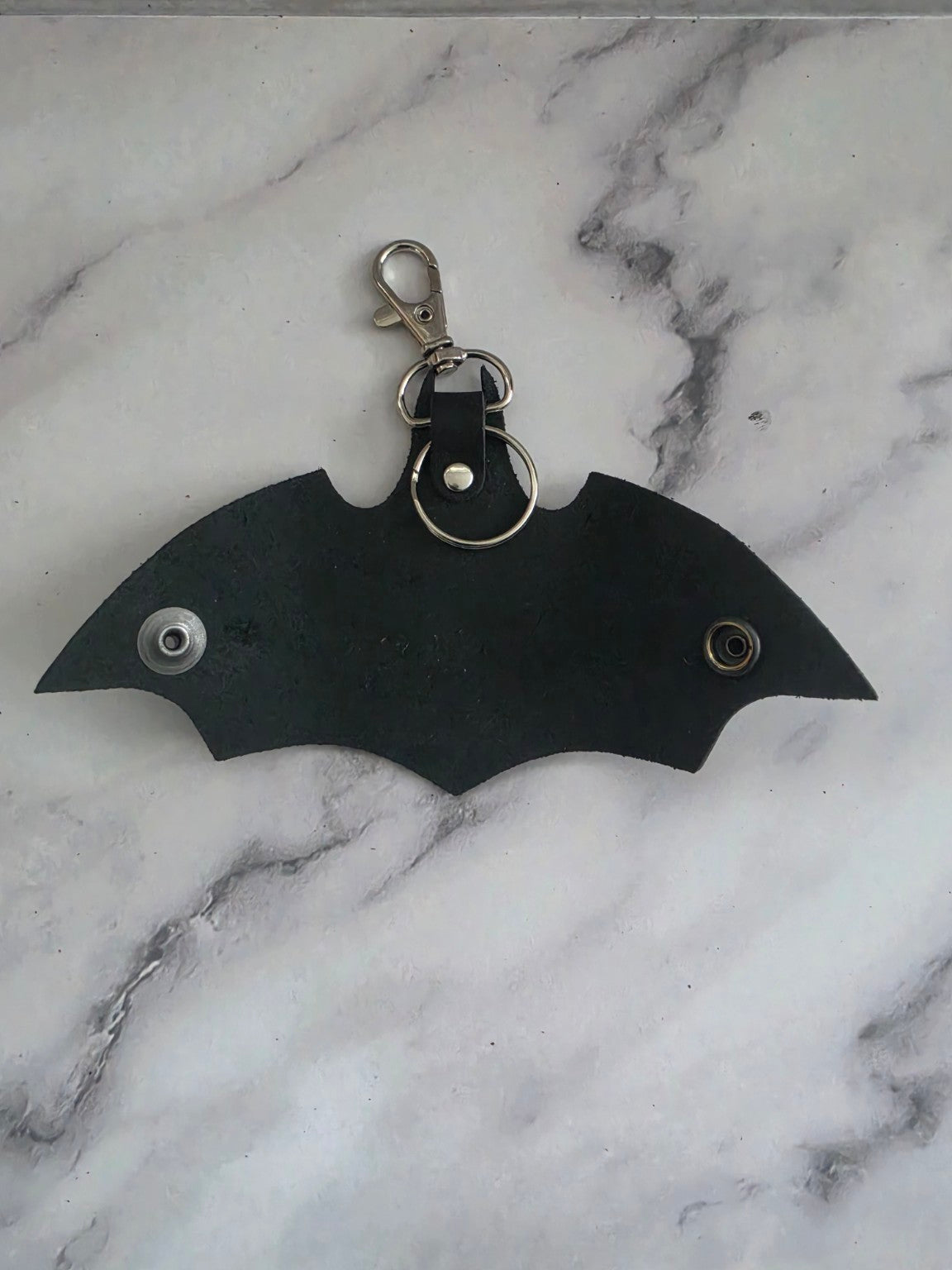 Midnight Bat leather key holder open
