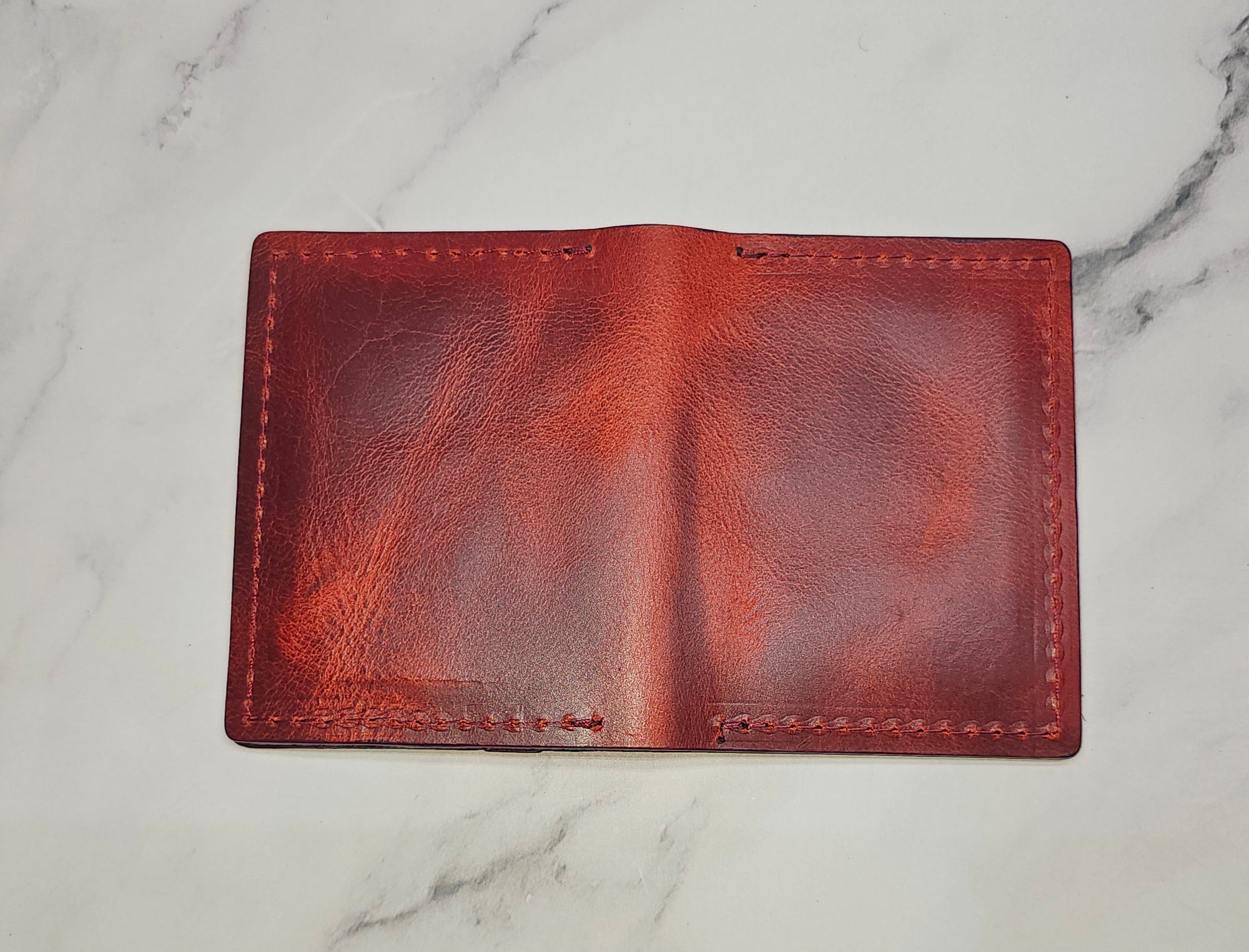 Red leather wallet Riverview FL premium full-grain leather 