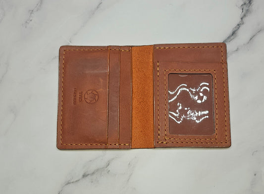 Peach Leather ID Wallet: Compact and Stylish Organization - Tad LeathersBest leather walletCardHolderTad Leathers