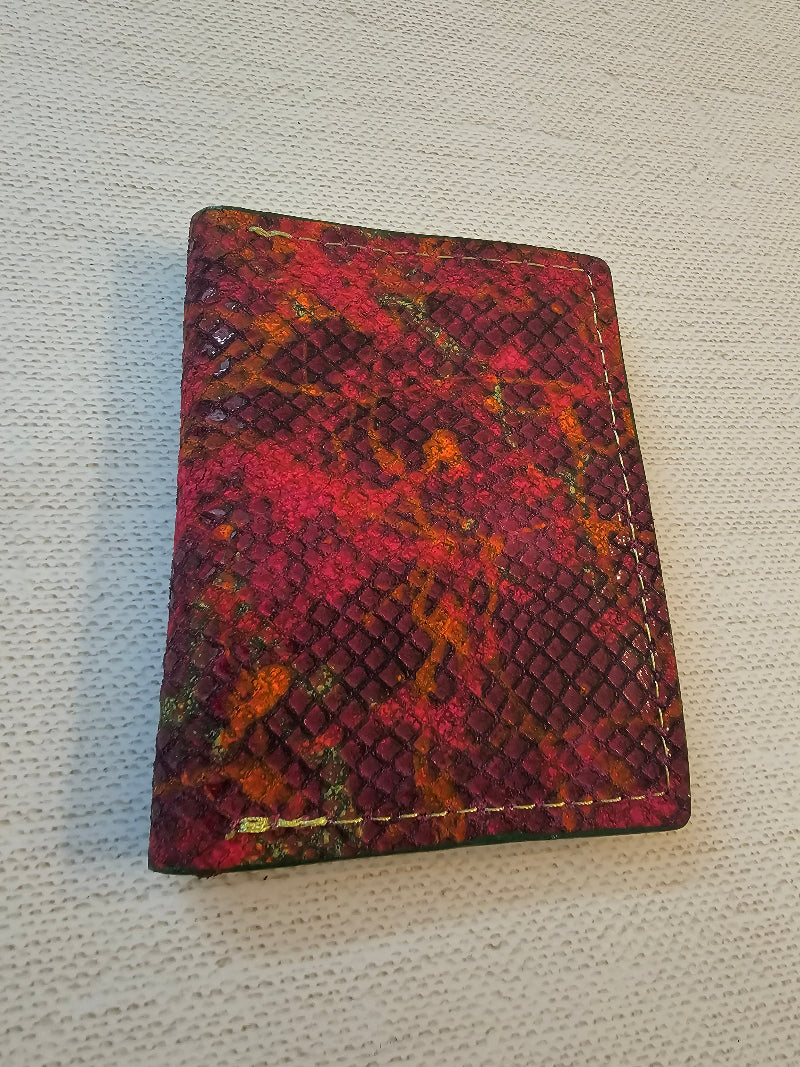leather wallet snakeskin card holder minimalist wallet