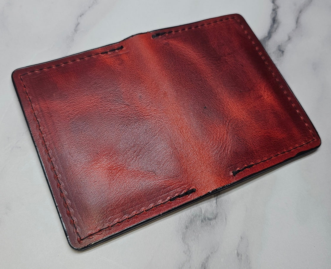 Red Minimalist Wallet - Sleek and Compact Design - Tad Leathers