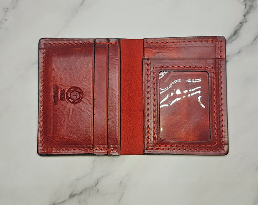 Red Leather ID Wallet - Tad LeathersBest leather walletCardHolderExotic leather