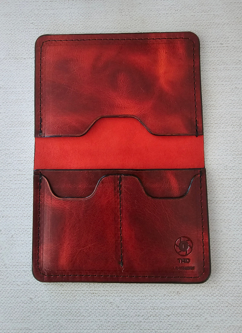 Red Leather Passport Holder Tad Leathers  Handmade