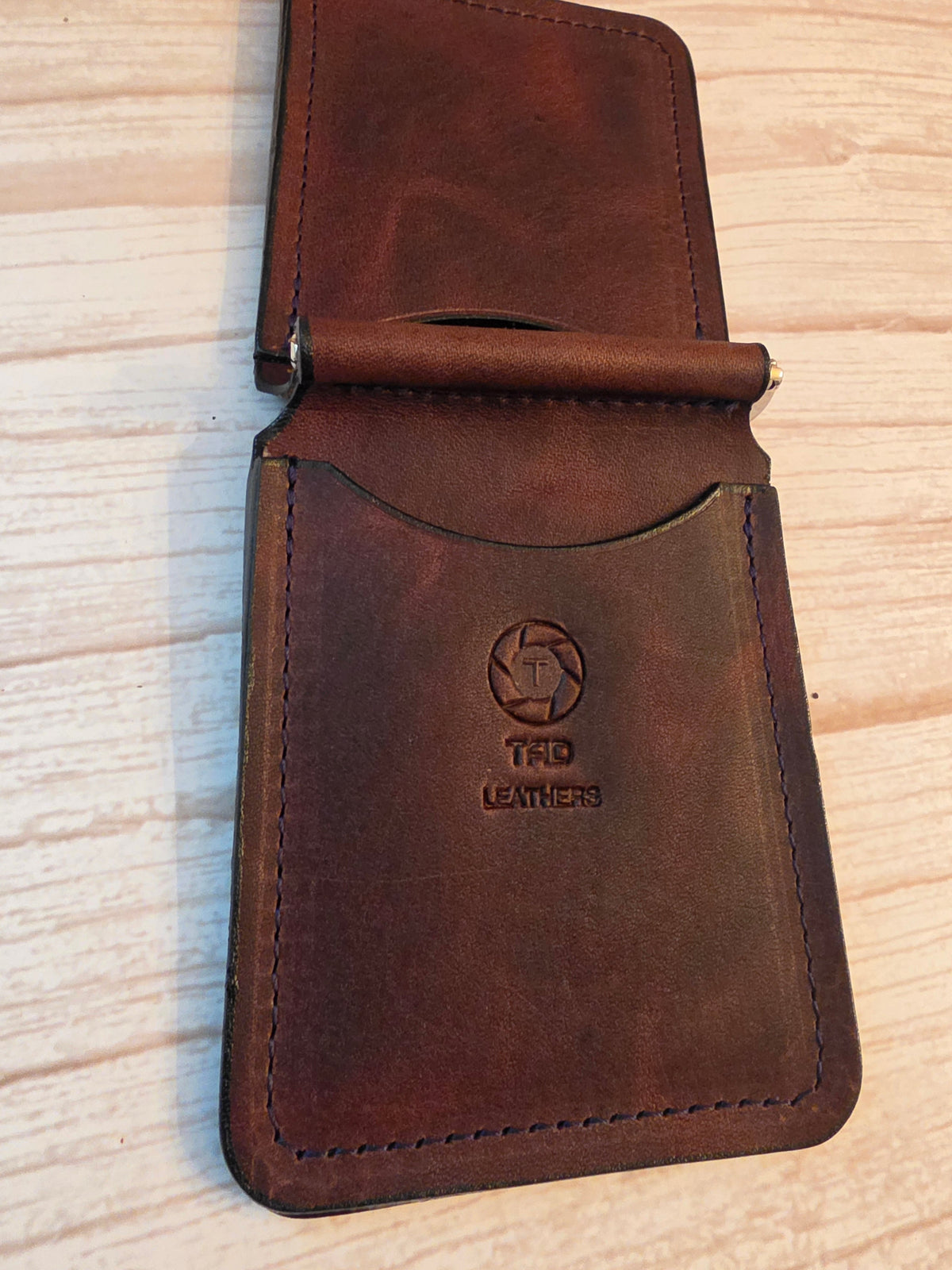 Chocolate Brown Leather Money Clip Wallet