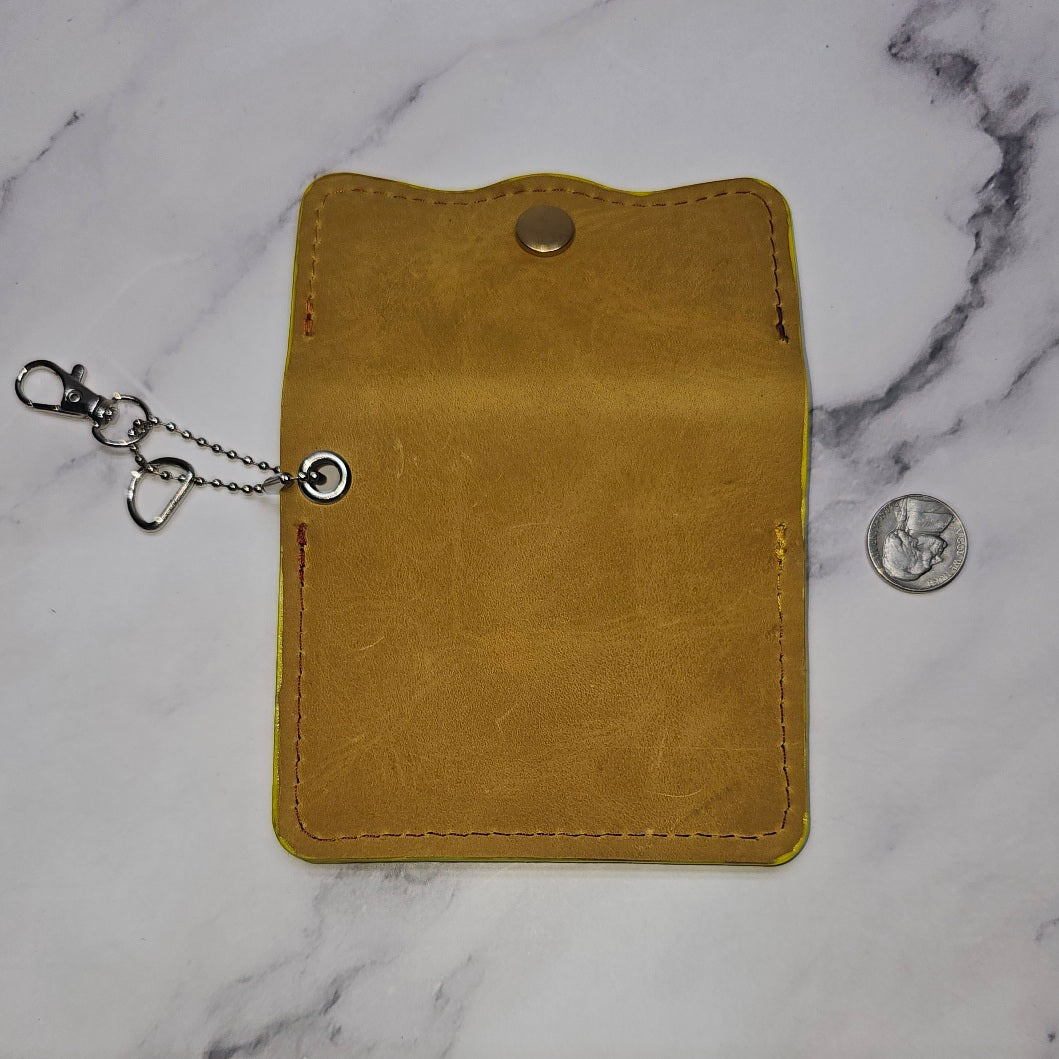 Yellow Leather Snap Wallet - Compact and Stylish - Tad LeathersBest leather walletExotic leatherLeather walletTad Leathers